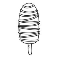 illustration vectorielle. glace doodle isolé sur fond blanc. page de coloriage pour les enfants. vecteur