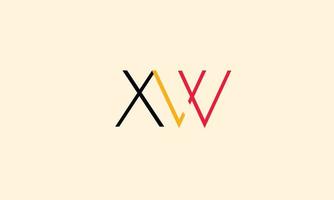 alphabet lettres initiales monogramme logo xw, wx, x et w vecteur