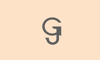alphabet lettres initiales monogramme logo gj, jg, j et g vecteur