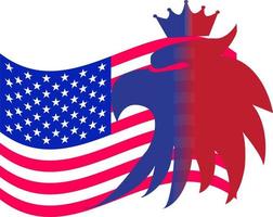 drapeau du jour de l'aigle américain avec background.fit pour l'icône jour de l'aigle américain. vecteur