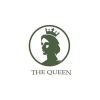silhouette de reine vintage. profil de reine médiévale. silhouette élégante d'une tête de femme vecteur