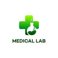 concept de conceptions de logo de laboratoire naturel, symbole créatif de science et de médecine, modèle de logo de laboratoire écologique médical vecteur
