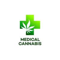 téléchargement de l'icône de feuille de chanvre de vecteur de logo de marijuana médicale