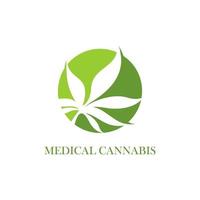 marijuana médicale, logo de feuille de marijuana verte. illustration vectorielle vecteur