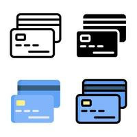 collection de styles d'icônes de carte de crédit vecteur