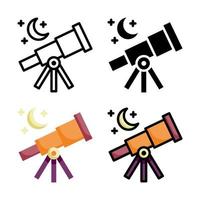 collection de styles d'icônes de télescope vecteur