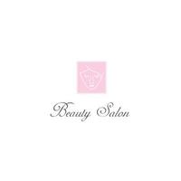 salon de beauté pour femmes avec création de logo en forme de boîte vecteur