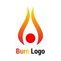 concept de logo de feu de balle, logo brûlant. vecteur