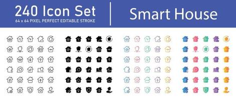 pack d'icônes de maison intelligente vecteur