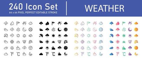 pack d'icônes météo vecteur