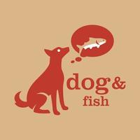 logo poisson chien vecteur