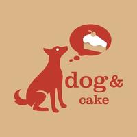 logo de gâteau de chien vecteur