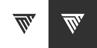 vecteur de conception de logo de lettre initiale mt ou tm.