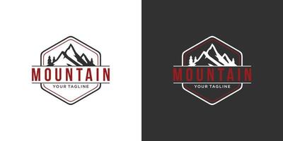 création et illustration de logo vectoriel de montagne vintage.