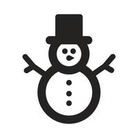 illustration de bonhomme de neige, hiver, icône. vecteur