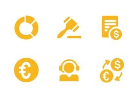 conception vectorielle, jeu d'icônes de forme financière, amélioration de l'entreprise et idée vecteur