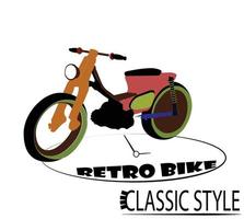 illustration style vélo rétro pour logo motors club vecteur