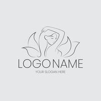 modèle vectoriel abstrait de conception de cercle de logo de fleurs. lotus icône spa cosmétiques hôtel jardin salon de beauté logo concept