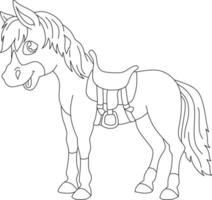 caricature de cheval pour cahier de coloriage vecteur