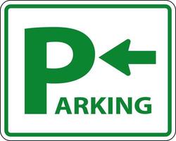 Parking signe flèche droite sur fond blanc vecteur