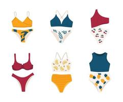 ensemble de maillots de bain colorés pour femmes vecteur