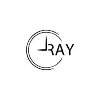 création de logo de lettre de rayon sur fond blanc. concept de logo de lettre initiales créatives ray. conception de lettre de rayon. vecteur