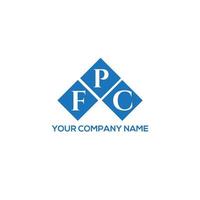 création de logo de lettre fpc sur fond blanc. concept de logo de lettre initiales créatives fpc. conception de lettre fpc. vecteur