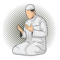 prier en islam vecteur