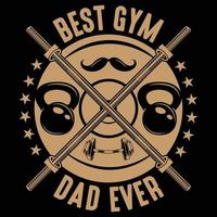 meilleur papa de gym de tous les temps, conception de t-shirt de fitness vectoriel