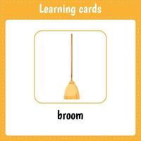 cartes d'apprentissage pour les enfants. balais. vecteur