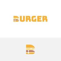 burger formant la lettre b, création de logo lettre b burger vecteur