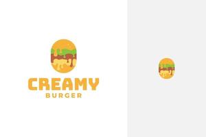 vecteur de conception de logo burger crémeux