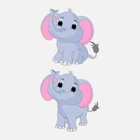 dessin animé animal éléphant mignon