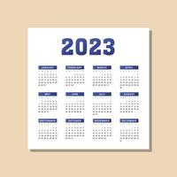 modèle de calendrier 2023 bleu dégradé vecteur