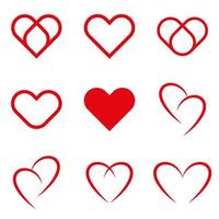 amour coeur logo rouge modèle de vecteur gratuit