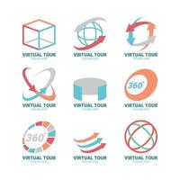collection de logos de concept de visite virtuelle vecteur