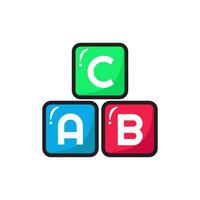 icône de blocs abc. logo de blocs alphabétiques. illustration vectorielle. isolé sur fond blanc. trait modifiable vecteur
