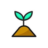 cultiver l'icône de la plante. logo de germination. illustration vectorielle. isolé sur fond blanc. trait modifiable