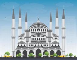 mosquée bleue à istanbul en turquie. illustration vectorielle. vecteur