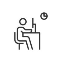 icône de personnes s'asseoir et travailler vecteur d'affaires de bureau