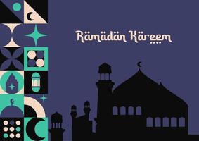 Kareem Ramadan. modèle de carte de voeux islamique avec ramadan pour la conception de papier peint, affiche, bannière médiatique. vecteur de ramadan. illustration de ramadan.