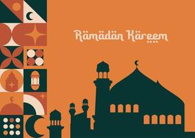 Kareem Ramadan. modèle de carte de voeux islamique avec ramadan pour la conception de papier peint, affiche, bannière médiatique. vecteur de ramadan. illustration de ramadan.