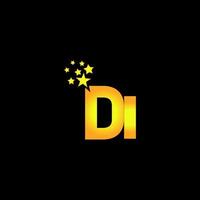 création de logo lettre d'or di avec plusieurs étoiles pour votre entreprise ou votre entreprise. vecteur