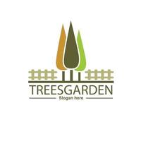 arbre, jardin, logo, vecteur