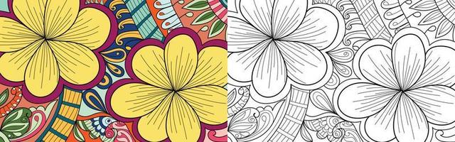 illustration de page de livre de coloriage de style henné floral décoratif pour adultes