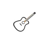 logo vectoriel de guitare d'art