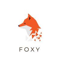 logo illustration géométrique foxy tech vecteur