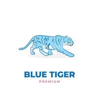 logo d'illustration vectorielle tigre bleu vecteur