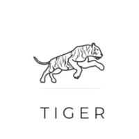 logo d'illustration vectorielle tigre noir et blanc vecteur