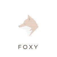 logo illustration des lignes formant la tête de foxy vecteur